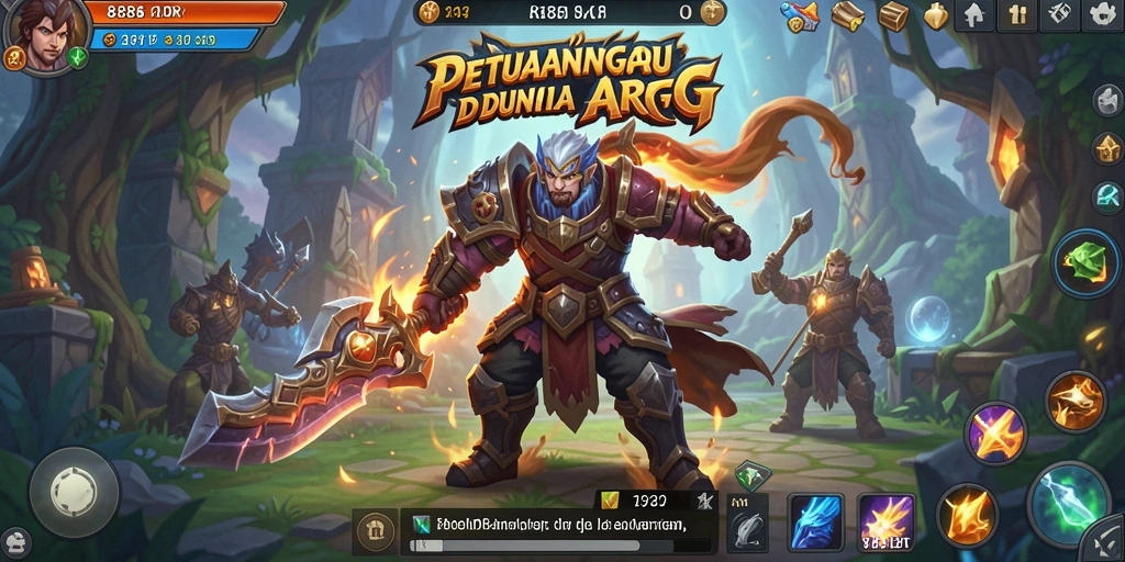Tampilan indah dari gameplay ARPG 888IDR dengan pertarungan epik.