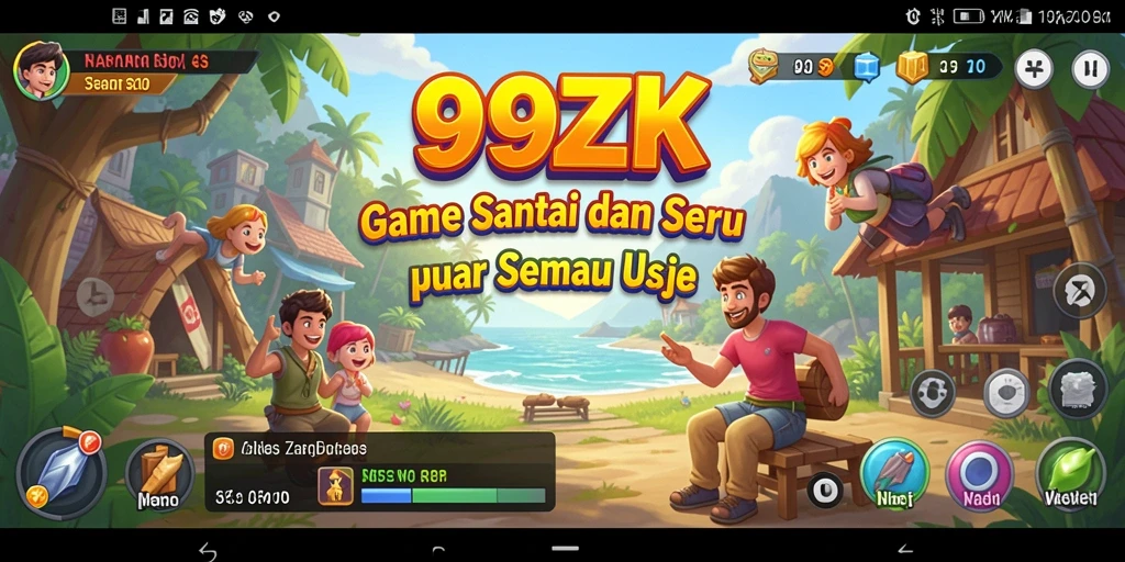 Tampilan gameplay 999ZK yang penuh warna dan menarik.