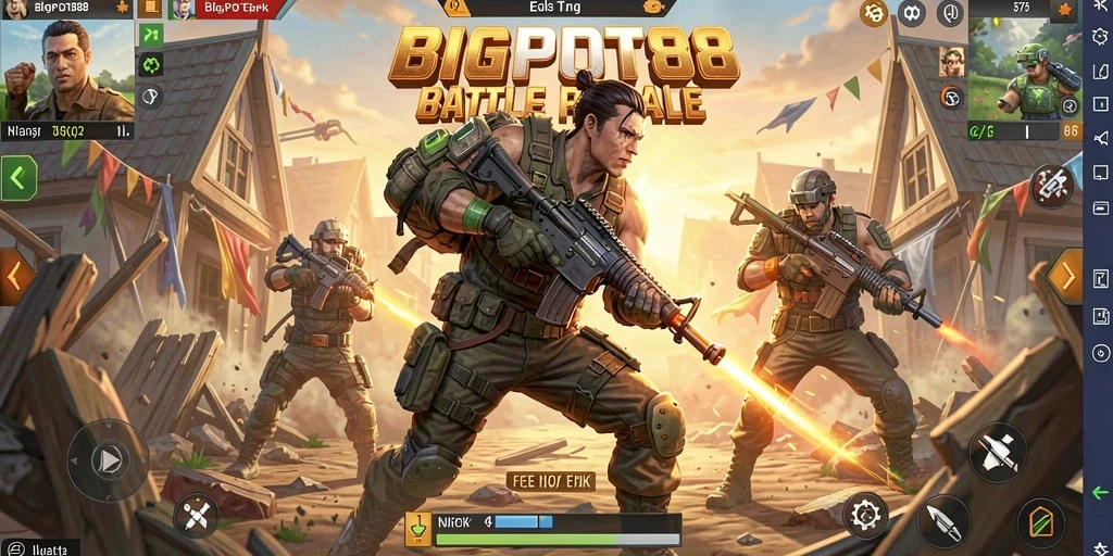 Tangkapan layar menunjukkan aksi intens dalam BIGPOT88.