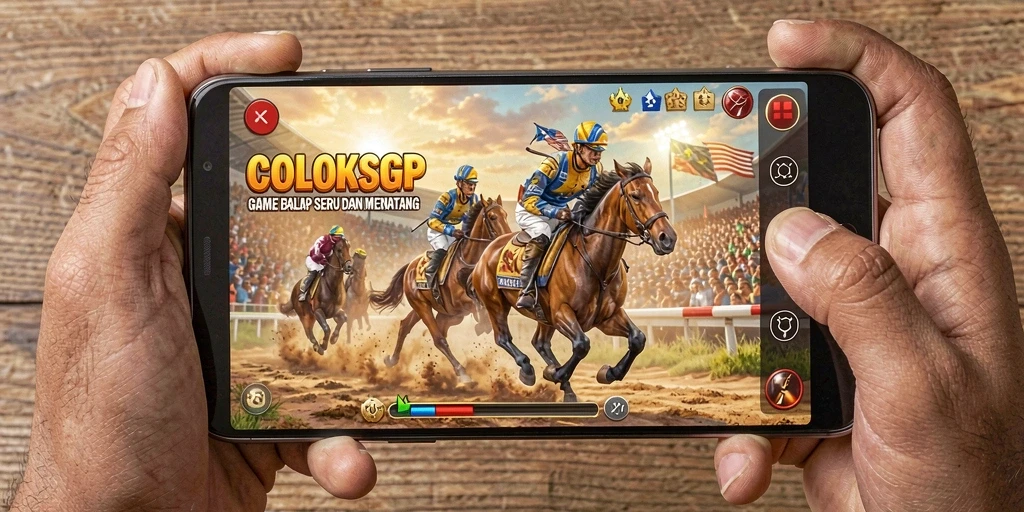 Screenshot gameplay COLOKSGP dengan aksi balap yang mendebarkan.