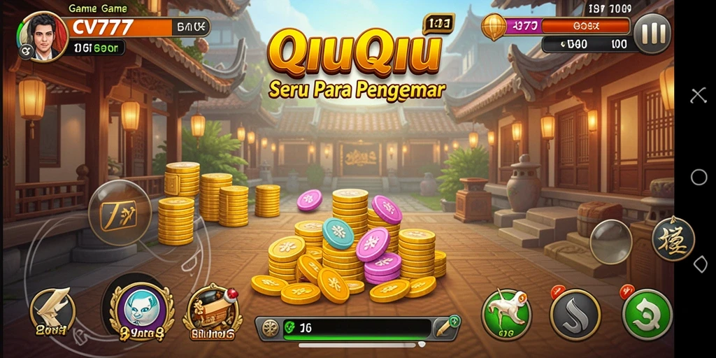 Screenshot utama CV777 menampilkan aksi seru permainan QiuQiu.