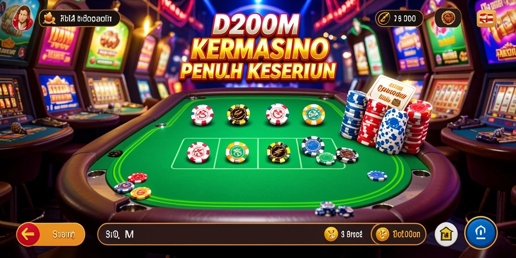 Tangkapan layar menunjukkan gameplay seru D200M di kasino virtual.