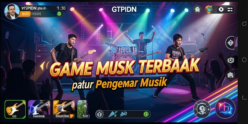 Tampilan gameplay GTPIDN yang menampilkan keseruan bermain musik.