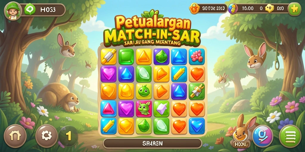 Tampilan menarik gameplay H03 dengan tantangan Match-3 yang seru.