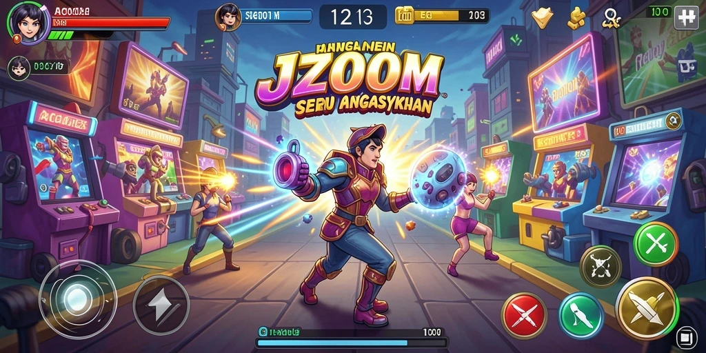 Screenshot dari J200M memperlihatkan gameplay Arcade yang mendebarkan.