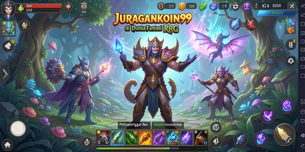 Screenshot gameplay JURAGANKOIN99 menampilkan petualangan RPG yang mendebarkan.