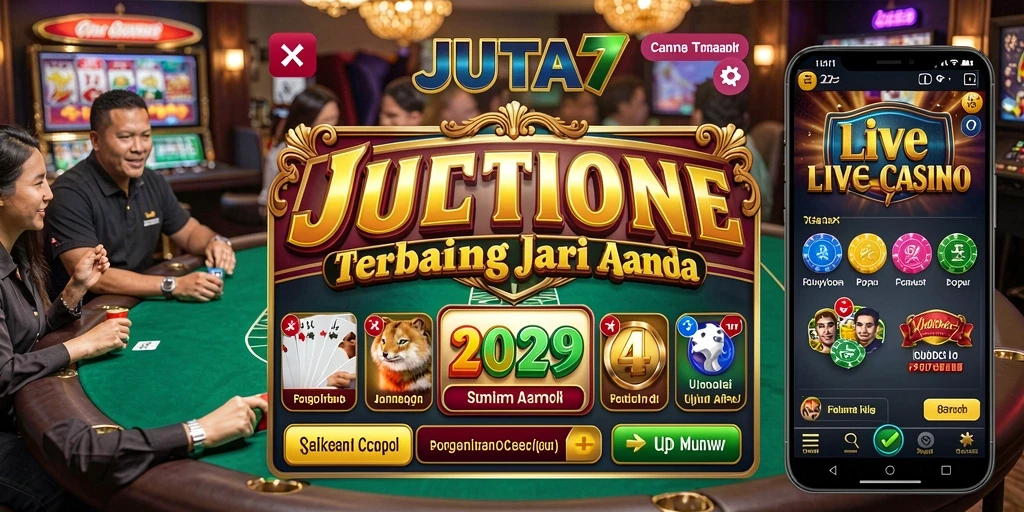 Screenshot utama JUTA7 menampilkan gameplay Live Casino yang seru dan interaktif.