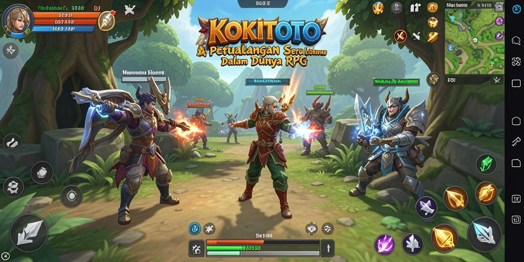 Tampilan utama gameplay KOKITOTO yang penuh aksi dan petualangan.