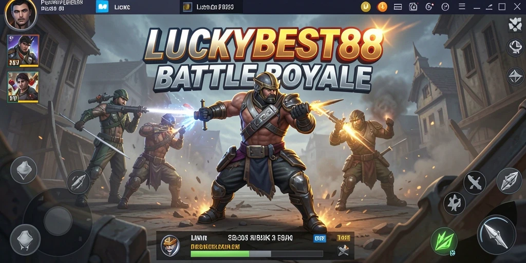 Tangkapan layar menunjukkan aksi penuh ketegangan dalam <strong>LUCKYBEST88</strong> Battle Royale.