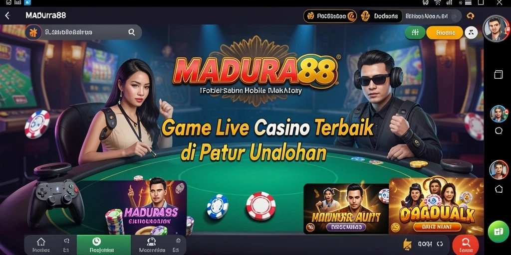 Tampilan gameplay Live Casino yang menarik dan interaktif di MADURA88.