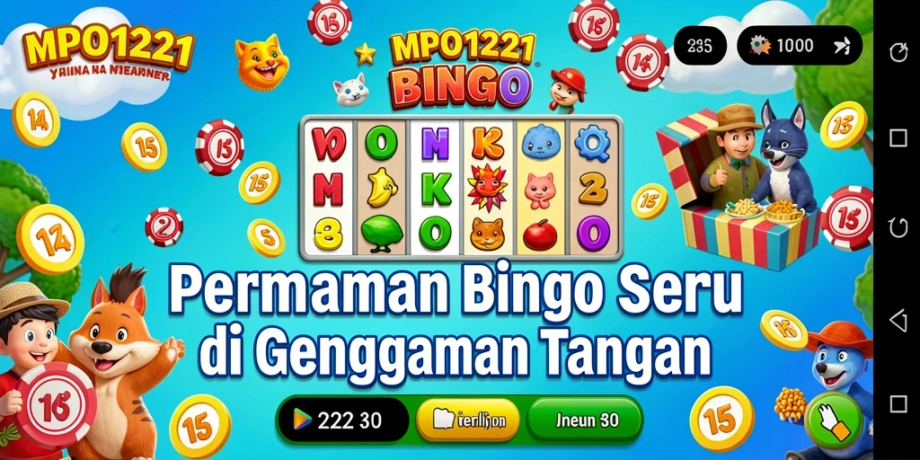 Screenshot utama MPO1221 menampilkan keseruan gameplay Bingo.