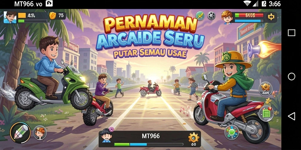 Screenshot gameplay MT966 menampilkan aksi seru dan rintangan menarik.