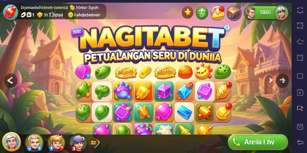 Screenshot gameplay NAGITABET menampilkan serunya mencocokkan item.