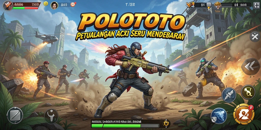 Tampilan gameplay seru dalam POLOTOTO dengan aksi yang mendebarkan.