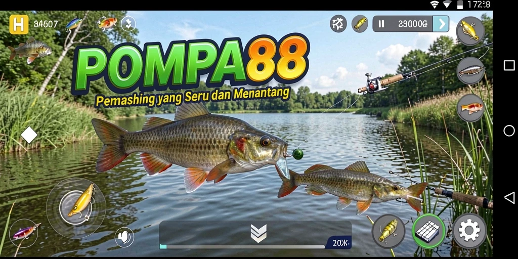 Screenshot POMPA88 menampilkan gameplay memancing yang mengasyikkan dan penuh tantangan.