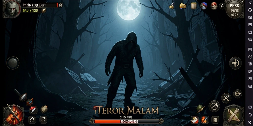 Tangkapan layar permainan PP88 dengan suasana Horror yang mencekam.