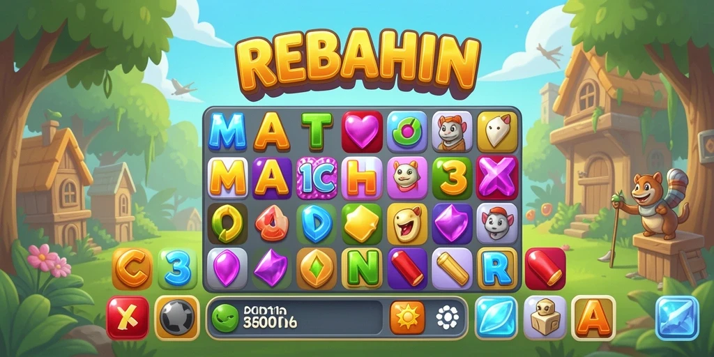 Tampilan gameplay seru dari REBAHIN yang menantang.