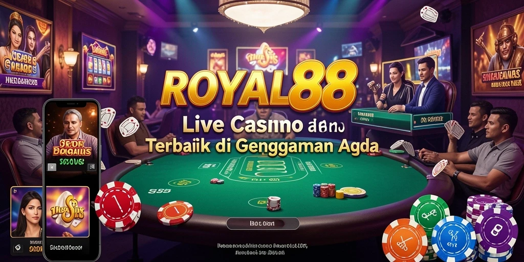 Screenshot ROYAL88 menampilkan dealer langsung dan suasana permainan yang menegangkan.