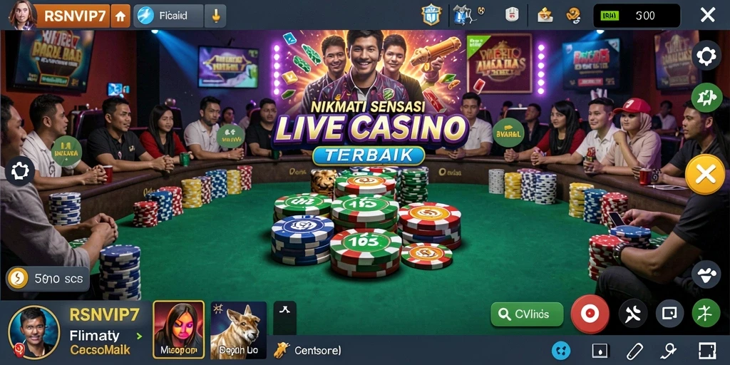 Tangkapan layar gameplay Live Casino RSNVIP7 yang mendebarkan.